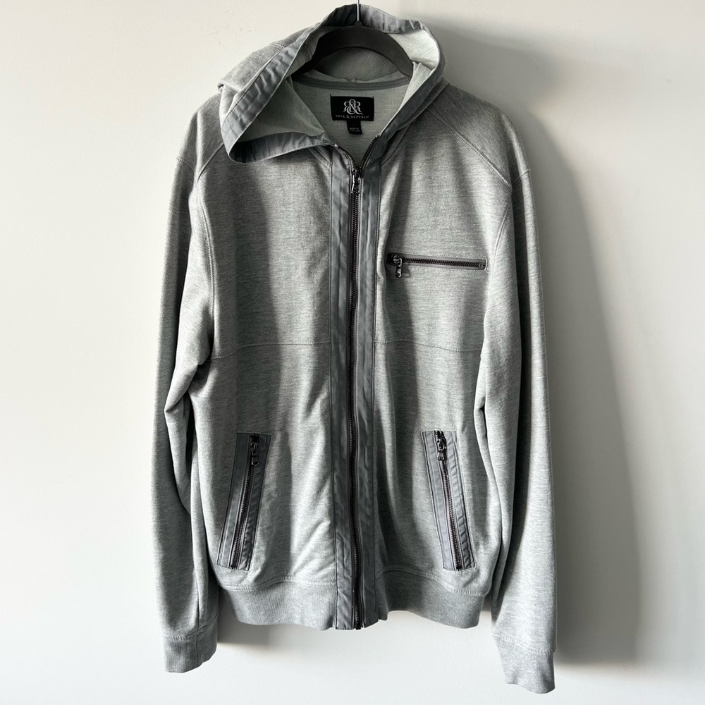 Rock & Republic Gray Zip jacket Long sleeves Hoodie K